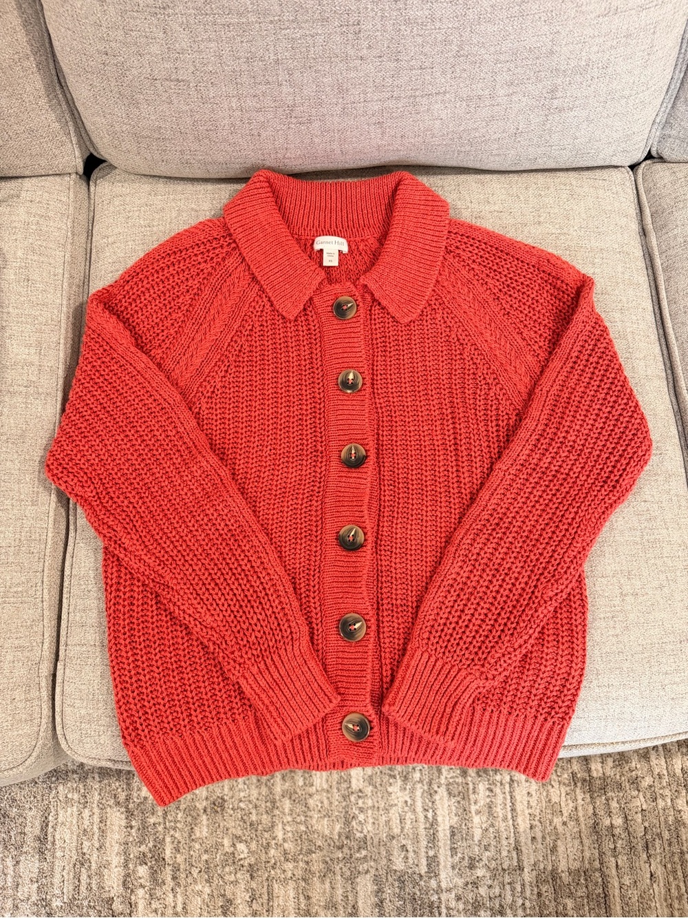 NWOT Garnet Hill Maren Linen & Organic-Cotton Cardigan